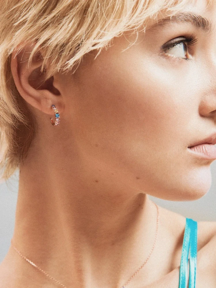 Stříbrné náušnice Rosegold Valencia